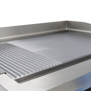 Inductie Grillplaat 700 - Glad en Gegroefd - 5000W - Dubbel