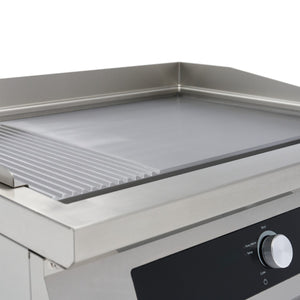 Inductie Grillplaat 700 - Glad en Gegroefd - 5000W - Dubbel
