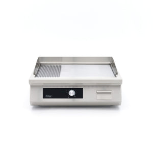 Inductie Grillplaat 700 - Glad en Gegroefd - 5000W - Dubbel