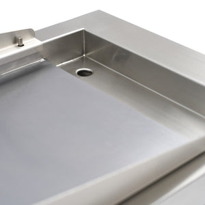 Inductie Grillplaat 700 - Glad - 5000W - Enkel - met Onderstel