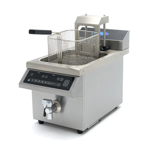 Frituurpan - 8 L - 1 Mand - Inductie - Liftsysteem - met Tapkraan