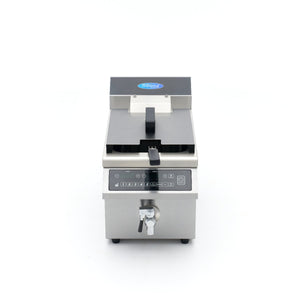 Frituurpan - 8 L - 1 Mand - Inductie - Liftsysteem - met Tapkraan