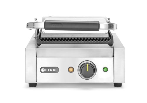 Contactgrill - enkel, HENDI, boven en onder geribd, 230V/1800W, 310x375x(H)216mm