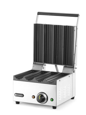 Contactgrill voor hotdogs en wraps, HENDI, 230V/1800W, 385x285x(H)254mm