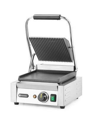 Contactgrill - enkel, HENDI, boven geribd, onder glad, 230V/1800W, 310x375x(H)216mm