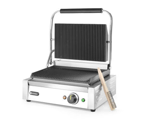 Contactgrill Panini, HENDI, Zilver, 220-240V/2200W, 430x375x(H)216mm