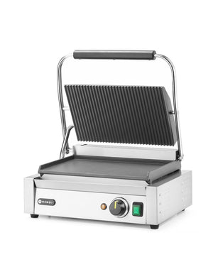 Contactgrill Panini, HENDI, boven geribd, onder glad, 230V/2200W, 430x375x(H)216mm
