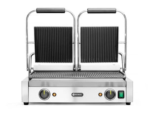 Contactgrill - dubbele versie, HENDI, boven en onder geribd, 230V/3600W, 570x375x(H)216mm