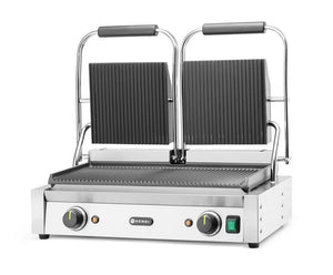 Contactgrill - dubbele versie, HENDI, boven en onder geribd, 230V/3600W, 570x375x(H)216mm