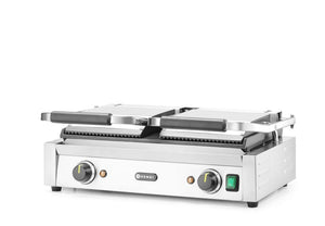 Contactgrill - dubbele versie, HENDI, boven geribd, onder glad, 230V/3600W, 570x375x(H)216mm