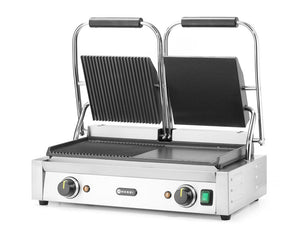 Contactgrill - dubbele versie, HENDI, half glad, half geribd, 230V/3600W, 570x375x(H)216mm