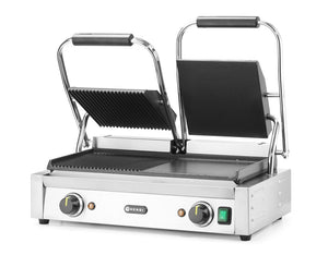 Contactgrill - dubbele versie, HENDI, half glad, half geribd, 230V/3600W, 570x375x(H)216mm
