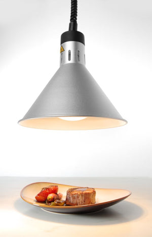 Warmtelamp verstelbaar, conisch, HENDI, Zilver, 230V/375W, ⌀275x(H)250mm