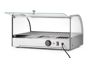 Opzet warmhoudvitrine, HENDI, enkel niveau, Zwart, 230V/800W, 554x376x(H)311mm