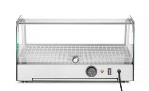 Opzet warmhoudvitrine, HENDI, enkel niveau, Zwart, 230V/800W, 554x376x(H)311mm