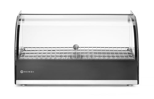 Opzet warmhoudvitrine, HENDI, enkel niveau, Zwart, 230V/800W, 554x376x(H)311mm