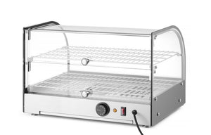 Opzet warmhoudvitrine tweelaags, HENDI, twee niveaus, Zwart, 230V/800W, 554x376x(H)376mm