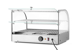 Opzet warmhoudvitrine tweelaags, HENDI, twee niveaus, Zwart, 230V/800W, 554x376x(H)376mm