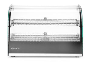Opzet warmhoudvitrine tweelaags, HENDI, twee niveaus, Zwart, 230V/800W, 554x376x(H)376mm