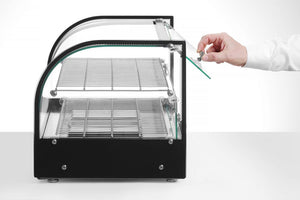 Opzet warmhoudvitrine tweelaags, HENDI, twee niveaus, Zwart, 230V/800W, 554x376x(H)376mm