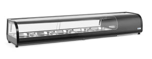 Sushi display, Arktic, Capaciteit: 5x GN 1/2 (H)40 mm (containers inbegrepen)., Zwart, 230V/190W, 420x1800x(H)265mm