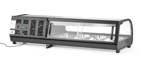 Sushi display, Arktic, Containers inbegrepen: 4x GN 1/3 (H) 40 mm., Zwart, 230V/190W, 426x1177x(H)296mm