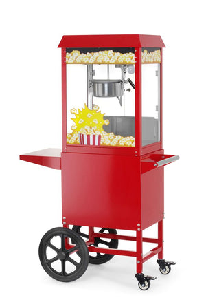 Popcornmachine met kar, HENDI, Rood, 230V/1155W, 940x510x(H)1553mm