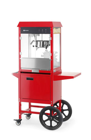 Popcornmachine met kar, HENDI, Rood, 230V/1155W, 940x510x(H)1553mm