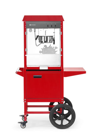 Popcornmachine met kar, HENDI, Rood, 230V/1155W, 940x510x(H)1553mm