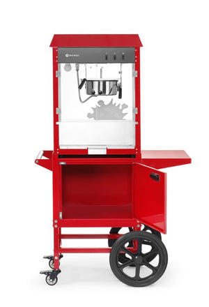 Popcornmachine met kar, HENDI, Rood, 230V/1155W, 940x510x(H)1553mm