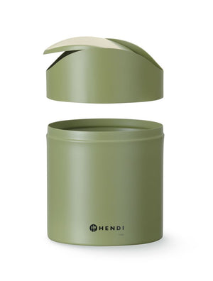 Tafelformaat prullenbak met schommeldeksel, HENDI, 1,2L, Groen, ⌀120x(H)165mm