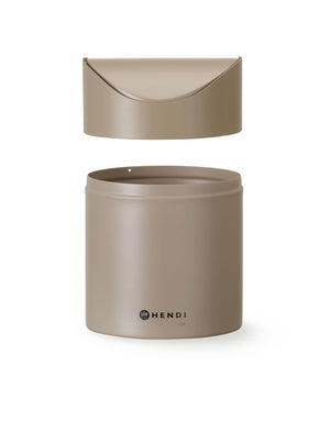 Tafelformaat prullenbak met schommeldeksel, HENDI, 1,2L, Beige, ⌀120x(H)165mm