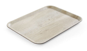 Dienblad van melamine met hout bedrukking, AmerBox, Hout licht, 330x430mm