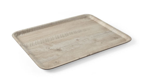 Dienblad van melamine met hout bedrukking, AmerBox, Hout licht, 370x530mm