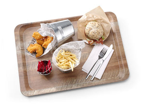 Dienblad van melamine met hout bedrukking, AmerBox, Hout, 370x530mm