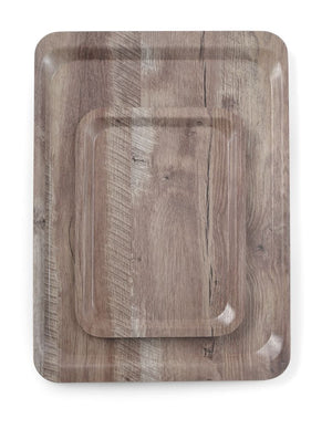 Dienblad van melamine met hout bedrukking, AmerBox, Hout donker, 370x530mm