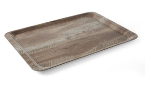 Dienblad van melamine met hout bedrukking, AmerBox, Hout donker, 370x530mm