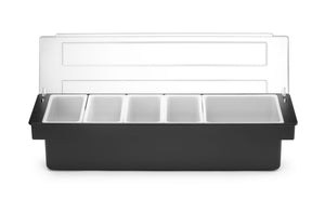 Ingrediëntenhouder - 5 containers, BarUp, Zwart, 480x150x(H)100mm