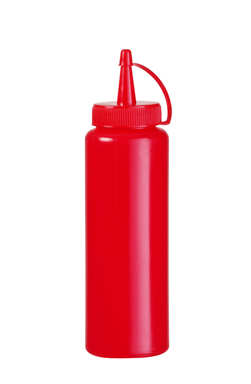 Doseer knijpfles, HENDI, 0,35L, Rood, ⌀55x(H)205mm