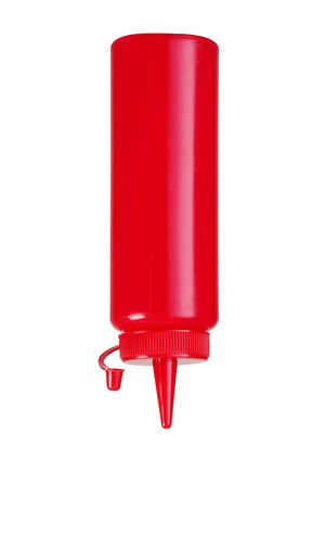 Doseer knijpfles, HENDI, 0,2L, Rood, ⌀50x(H)177mm
