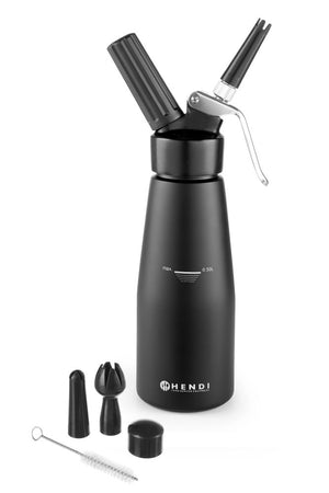 Slagroomapparaat zwart, HENDI, Kitchen Line, 0,5L, Zwart, ⌀80x(H)260mm