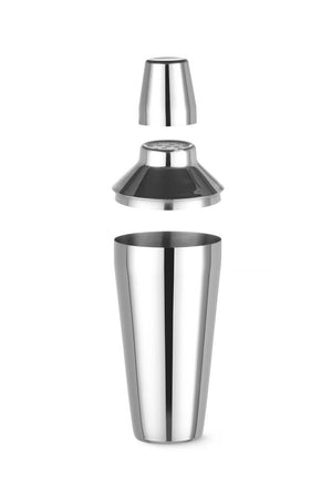 Cobbler shaker 3-delig, BarUp, 0,75L, Zilver, ⌀90x(H)255mm