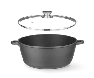 Braadpan met antiaanbaklaag, HENDI, 7,5L, Zwart, 387x310x(H)130mm