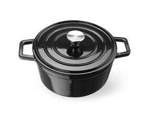 Braadpan geëmailleerd gietijzer, HENDI, 3,7L, Zwart, 317x240x(H)105mm, Rond