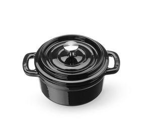 Braadpan geëmailleerd gietijzer, HENDI, 0,27L, Zwart, 130x100x(H)48mm, Rond
