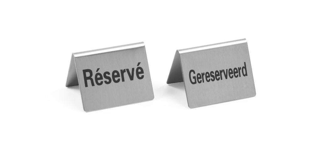 Tafelstandaard Gereserveerd , HENDI, Gereserveerd / Reservé, 4 st., 50x35x(H)40mm