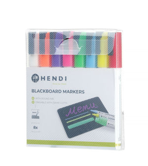 Krijtstiften 3 mm, HENDI, 1 witte, 1 rode, 1 blauwe, 1 groene, 1 gele, 1 paarse, 1 oranje en 1 roze stift