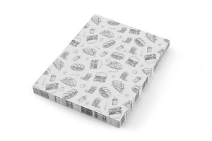 Vetbestendig papier, HENDI, Illustratie fast-food patroon, 500 st., 200x250mm
