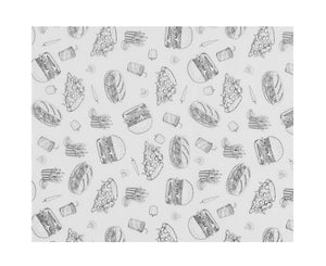 Vetbestendig papier, HENDI, Illustratie fast-food patroon, 500 st., 200x250mm