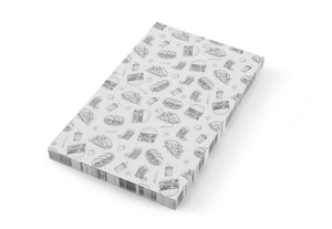 Vetbestendig papier, HENDI, Illustratie fast-food patroon, 500 st., 250x350mm